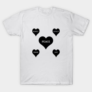 HEARTS, RESPECT, LOVE, LOYALTY, BLACK, 2. SAMER BRASIL T-Shirt